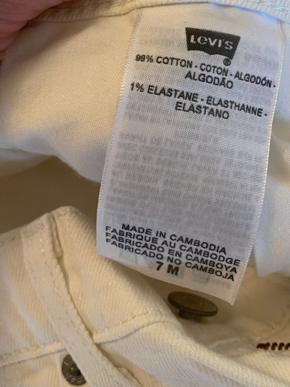 Levi's 524 Too Superlow Skinny Jeans White Stretch Denim Women's 7M - Picture 5 of 8